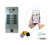 KIT TEL2VOICE 2R 12BP PROGRAMME 10 ANS avec centrale contrôle d'accès KCVPLUS1P - URMET KVT2V10A/212