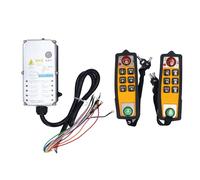 Kit Télécommande Grue Sans Fil 800MHz Double Poignée 100m Radio Commande 2 Vitesses 4 Boutons IP65 Étanche pour Palan Pont Roulant