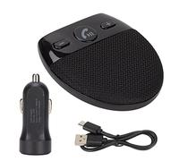 Kit Téléphone Voiture Bluetooth Mains Libres, Bluetooth 5.0 Pare-Soleil, Haut-Parleur Mini avec Microphone Omnidirectionnel, Tonalité d'Annonce