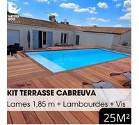 Kit terrasse complet - CABREUVA - Ep.21 mm x l.145 mm - L.1,85 m - À partir de 10 m²