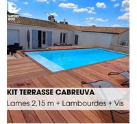 Kit terrasse complet - CABREUVA - Ep.21 mm x l.145 mm - L.2,15 m - À partir de 10 m²