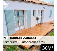 Kit terrasse complet - DOUGLAS - AB LISSE - Ep.27 mm x l.145 mm - L.2 m - À partir de 10 m²