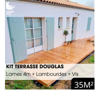 Kit terrasse complet - DOUGLAS - AB LISSE - Ep.27 mm x l.145 mm - L.4 m - À partir de 10 m²