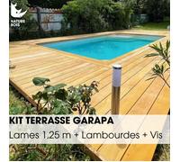 Kit terrasse complet - GARAPA - Ep.21 mm x l.145 mm - L.1,25 m - À partir de 10 m²