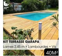Kit terrasse complet - GARAPA - Ep.21 mm x l.145 mm - L.2,45 m - À partir de 10 m²