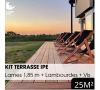 Kit terrasse complet - IPÉ - Ep.21 mm x l.145 mm - L.1,85 m - À partir de 10 m²
