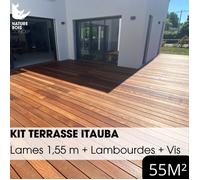 Kit terrasse complet - ITAUBA - Ep.21 mm x l.145 mm - L.1,55 m - À partir de 10 m²