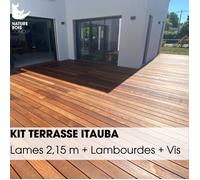 Kit terrasse complet - ITAUBA - Ep.21 mm x l.145 mm - L.2,15 m - À partir de 10 m²