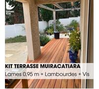 Kit terrasse complet - MUIRACATIARA / TIGER WOOD - Ep.21 mm x l.145 mm - L.0,95 m - À partir de 10 m²