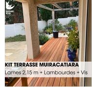 Kit terrasse complet - MUIRACATIARA / TIGER WOOD - Ep.21 mm x l.145 mm - L.2,15 m - À partir de 10 m²