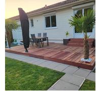 Kit terrasse complet - PADOUK - Ep.21 mm x l.145 mm - L.1,80 m - À partir de 10 m²