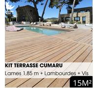 Kit terrasse exotique complet - CUMARU KD - Lames de 1,85 m - À partir de 10 m²