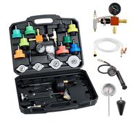 VEVOR Kit Testeur de Pression du Système de Refroidissement Automobile 22PCs, Kit de Recharge sous Vide de Radiateur avec 4 Adaptateurs, Pompe de Pression et Remplisseur en Alliage d'Aluminium