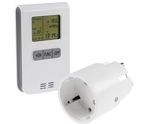 Kit Thermostat sans Fil avec Prise - Prise télécommandée avec émetteur Radio de température - Écran Pilota CASA 433,92 MHz - Contrôle Automatique de la température
