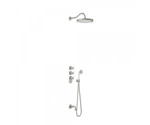 Kit thermostatique baignoire encastré avec fermeture et réglage du débit (2 voies) - TRES 24235301AC Acier