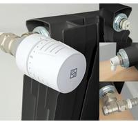 Kit thermostatique T302 équerre universel complet en laiton blanc