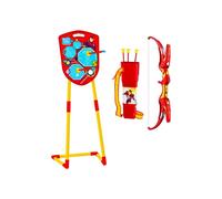 Kit tir à l'arc mousse Iron Man Marvel avec 3 flèches ventouse, carquois réglable et grande cible sur pied 100 cm Rouge