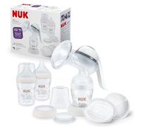 Kit tire-lait manuel NUK | Coussinet en silicone souple | Levier ergonomique | 2 biberons Perfect Match | 150 ml | 2 pads jetables haute performance NUK