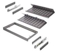 Kit tiroir à chaussures coulissant Quartz 800 mm fermeture souple titane RAL 7039