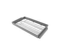 Kit tiroir à chaussures et rack ajustable Quartz pour armoires, glissières extension totale et à fermeture douce, Module 90cm, Finition Titane