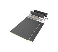 Emuca - Kit système tiroir cuisine et salle de bain avec panneaux incluses et coulisses à sortie totale avec fermeture amortie, hauteur 93 mm pour module 900 mm et profondeur 500 mm, gris anthracite.