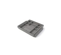 Emuca - Kit tiroir organisateur et rack ajustable Quartz pour armoires, glissières extension totale et à fermeture douce, Module 60cm, Finition Titane