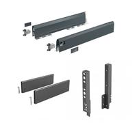 Kit tiroir plein TopSide ArciTech - côtés H94 mm - pour dos H186 mm - anthracite - L 550 mm HETTICH