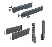 Kit tiroir plein TopSide ArciTech - cotés H94 mm - pour dos H218 mm - anthracite - L 500 mm HETTICH