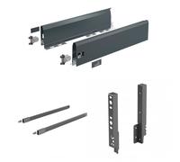 Kit tiroir tringles ArciTech - côtés H126 mm - pour dos H250 mm - anthracite - L 550 mm HETTICH