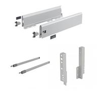 Kit tiroir tringles ArciTech - côtés H126mm - pour dos H186 mm - argent - L400 mm HETTICH