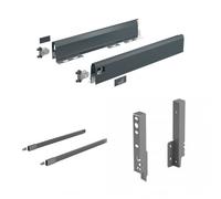Kit tiroir tringles ArciTech - côtés H94 mm - pour dos H186 mm-anthracite-L550mm HETTICH