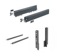 Kit tiroir tringles ArciTech - côtés H94 mm - pour dos H218 mm-anthracite-L450 mm HETTICH