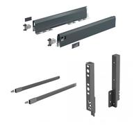 Kit tiroir tringles ArciTech - côtés H94 mm - pour dos H250 mm-anthracite-L550 mm HETTICH