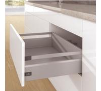 Kit tiroir tringles ArciTech-profil H126mm-dos H186 mm-argent-L650 mm HETTICH