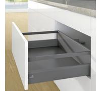 Kit tiroir tringles ArciTech-profil H94mm-dos H186 mm-anthracite-L500 mm HETTICH