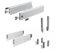 Kit tiroir verre DesignSide ArciTech - côtés H126 mm - pour dos H250 mm-argent-L550mm HETTICH