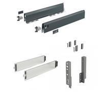 Kit tiroir verre DesignSide ArciTech - côtés H94 mm - pour dos H218 mm-anthracite-L550mm HETTICH