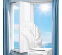 Kit Tissu de Calfeutrage pour Fenêtres pour Climatiseur Mobile Portable, Joint de Fenêtre avec Double Fermeture Éclair pour Sèche-linge, Hotte, Protection contre la Chaleur
