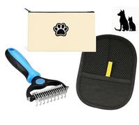 Kit Toilettage Chien & Chat - Brosse Démêlante Sous-Poil, Gant Anti-Poil- Kit Soin Hygiène- Trousse de Rangement