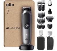Kit Tondeuse Tout-En-Un Series 7, 18-En-1, Lame Problade, Autosense, 120 Min D'Autonomie, Protection Skinguard, Barbe En Dégradé, Manche Aquagrip Pratique Sous L'Eau, Aio7585, Gris