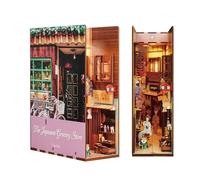 Kit Tonecheer DIY Book Nook Japon, Modèle 3D en Bois pour Adultes pour Construire Une Miniature de Maison, Kit de Nook de Maison avec Lumière, Cadeau pour Femmes et Hommes (L'Épicerie Japonaise)