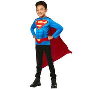 Kit Top Et Cape Superman Enfant - Taille: 5 À 8 Ans Bleu