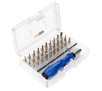 Kit Tournevis 32 en 1 Multi Appareils Aimanté Précis avec Poignée Antidérapant Max Bleu