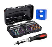 Kit Tournevis de Cliquet 24 en 1 Tournevis de Précision Avec Manche à Détachable Tournevis de Precision à Cliquet pour le Bricolage, l'électronique, l'horlogerie et les Réparations Domestiques
