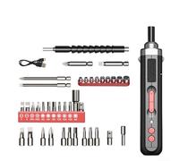 Kit Tournevis Précision Acier 177mm Réparable(B) | 32 embouts variés, charge USB-C rapide, moteur fil puissant, pour idéal bricolage maison