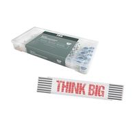 Kit TOX avec assortiment d'écrous de blocage (195 pièces) + mètre pliant THINK BIG 3 m, écrous (vz.) avec bague en plastique en 6 tailles, M3, M4, M5, M6, M8, M10 + mètre, 094909155