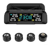 Kit TPMS sans fil avec chargement USB solaire, écran LCD, surveillance de la pression et de la température des pneus pour voitures, camions (externe)