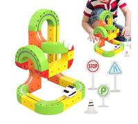 Kit Train Électrique Clickrail - ABS 67/129 Pcs | Set Magique, Circuits 3D | Piste Cubique DIY pour, Construction Et Jeu Créatif