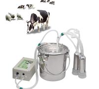 Kit Traite éLectrique Portable pour Vaches & ChèVres, avec Clapet Anti-Retour & ArrêT Automatique, Machine Traire Vide Par Pulsation Automatique pour Exploitations Agricoles Domestiques,5L,Cows