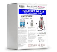 Kit traitement anti Punaises de lit pour 50 m² avec 1 Emulsphrine ew++s insecticide concentré avec régulateur de croissance S-Methoprene, 2 one-shot RCI 2000, 1 pulverisateur 5 litres